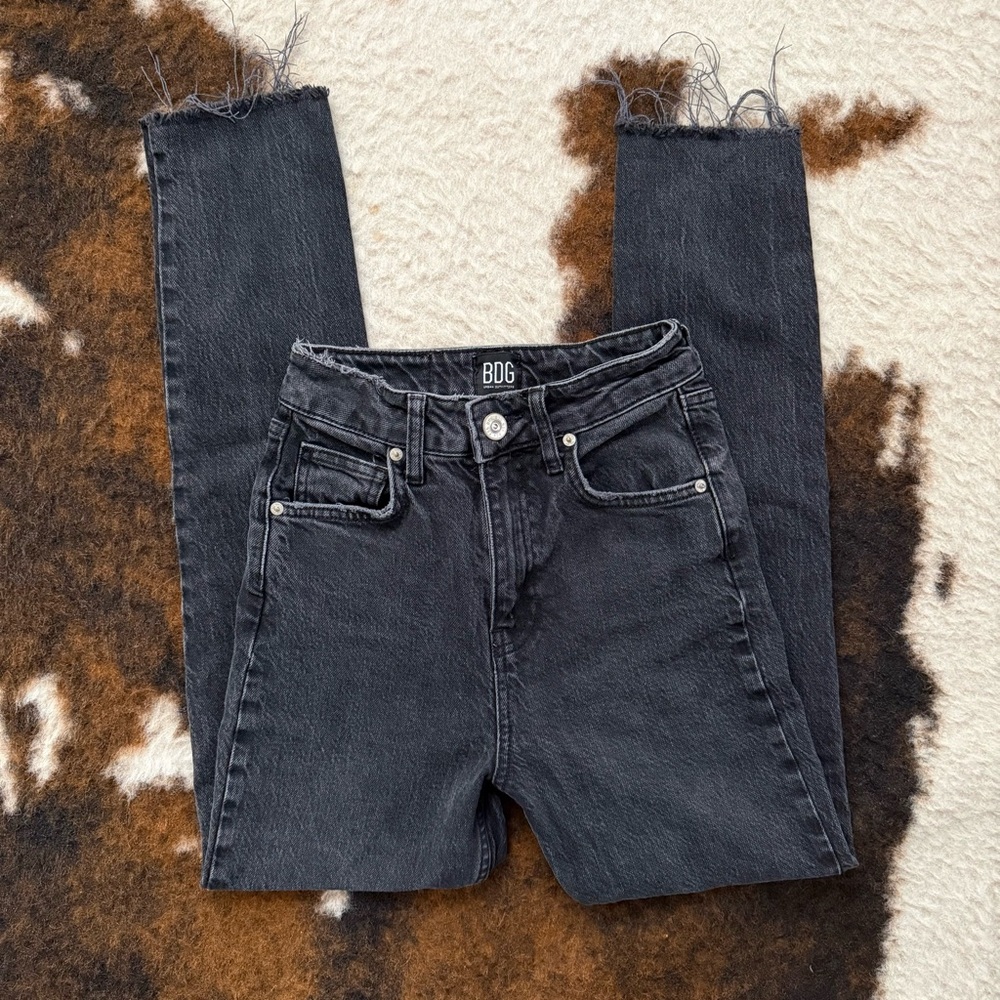BDG High Rise Black Frayed Jeans